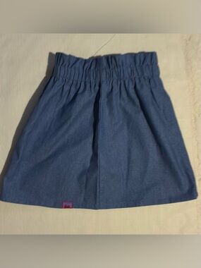 NWT Girls Barbie Navy Mini Skirt with Pink Logo Tab on bottom trim